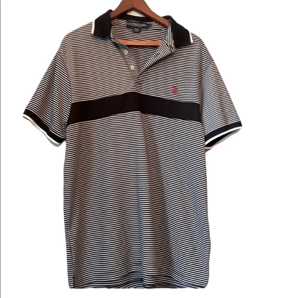 Men’s US Polo Assn Polo Short Sleeved Striped Shirt - Picture 1 of 12
